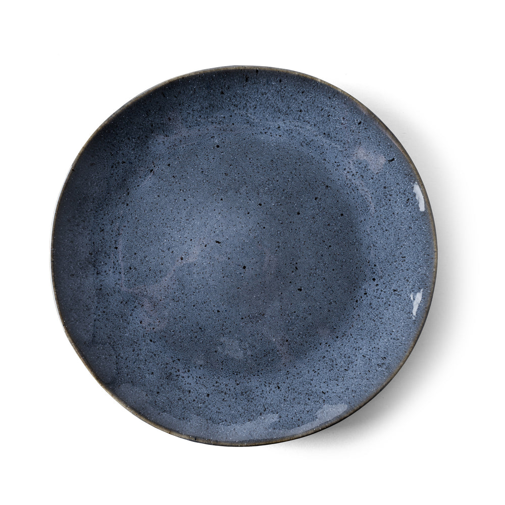 dunkelblauer Pizza-Teller aus portugiesischer Keramik